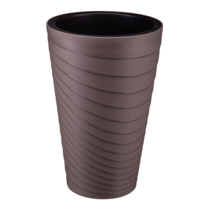 Doniczka okrągła TWISTA 30x45cm brąz